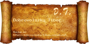Dobrovolszky Tibor névjegykártya
